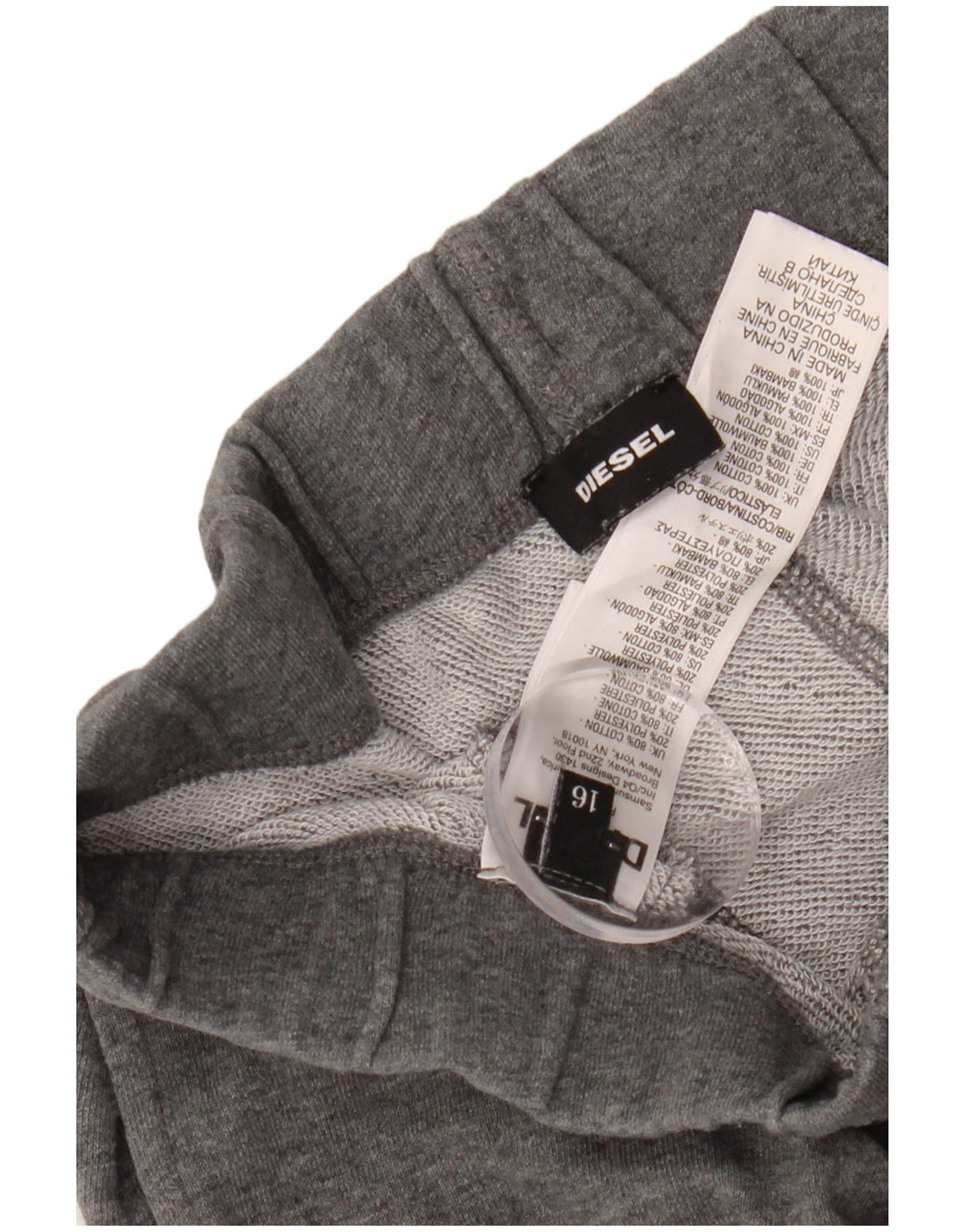 DIESEL Jungen-Trainingshose, Jogginghose, 15–16 Jahre, graue Baumwolle