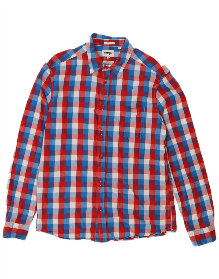 Wrangler Herren-Hemd mit normaler Passform, mittelgroße, mehrfarbige Karo-Baumwolle