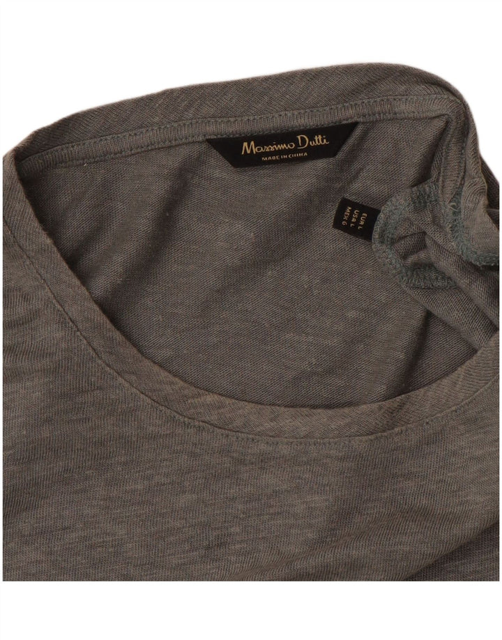 Massimo Dutti Herren T-Shirt Top Large Grau