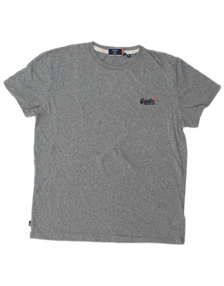 SUPERDRY Damen T-Shirt Top UK 14 Mittelgraue Baumwolle