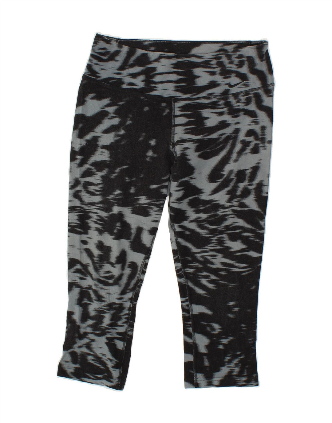 NIKE Womens Capri Leggings UK 10 Small Black Tie Dye Cotton Vintage Nike and Second-Hand Nike from Messina Hembry 