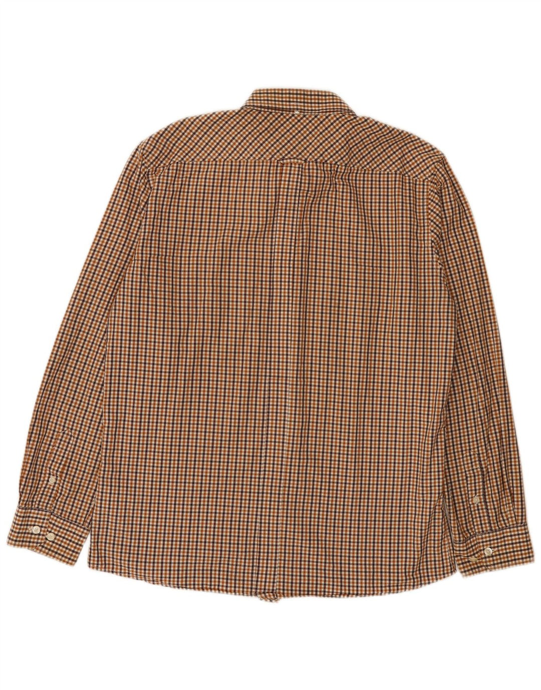 Ben Sherman Herrenhemd, groß, braun, Gingham-Baumwolle