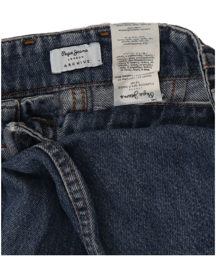 PEPE JEANS Damen Tapered Jeans W27 L27 Blaue Baumwolle