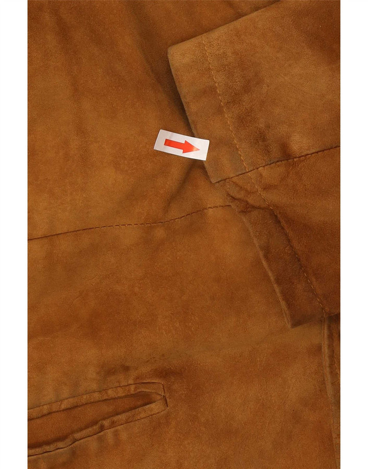Vintage Herren Wildlederjacke IT 46 Kleines braunes Leder