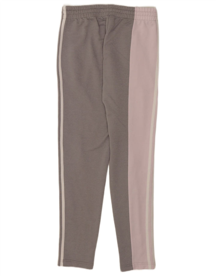 Adidas Damen-Trainingshose UK 8/10 Small Graues Colourblock-Polyester