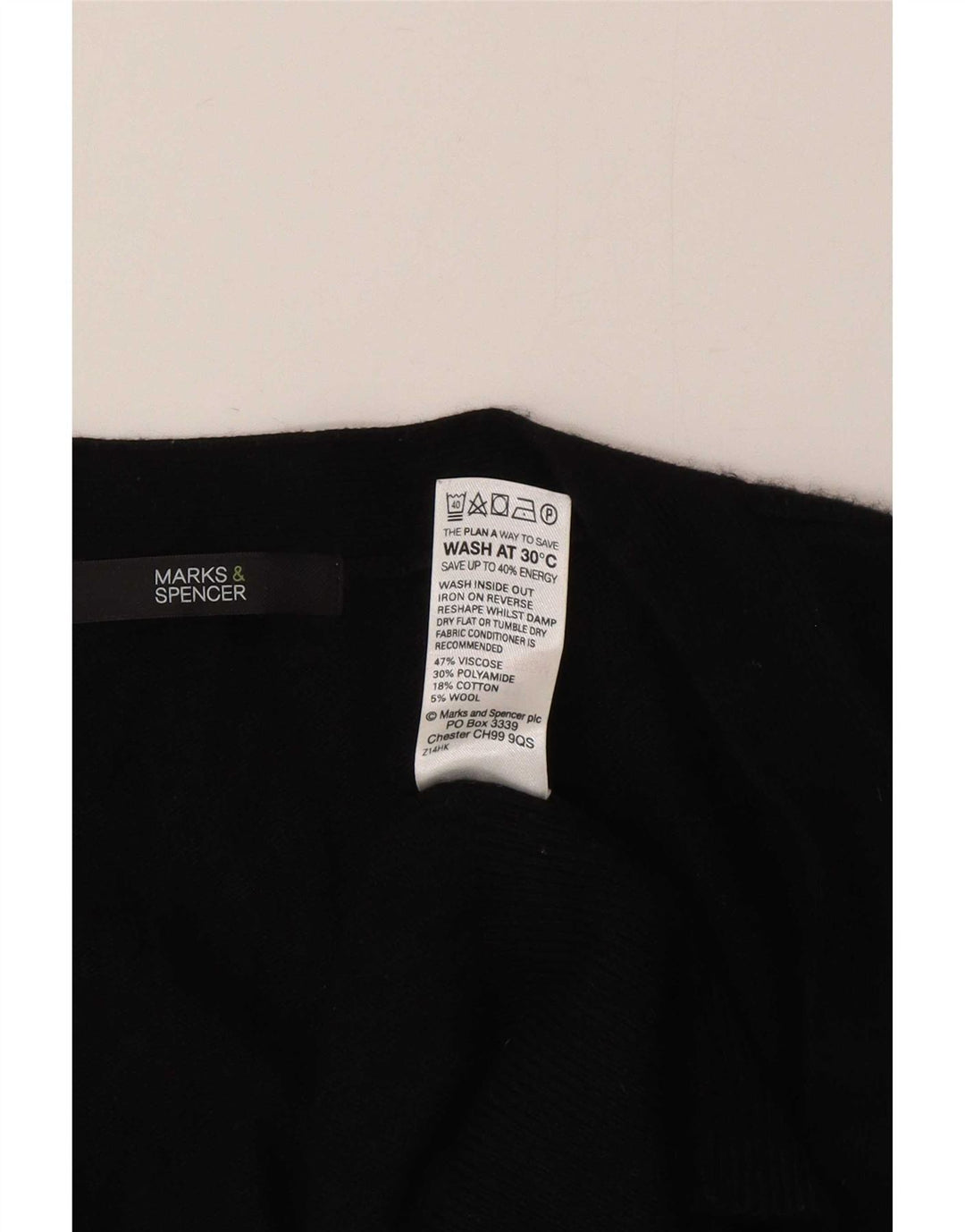 Marks & Spencer Damen Longline-Cardigan-Pullover UK 12 Mittelschwarze Viskose