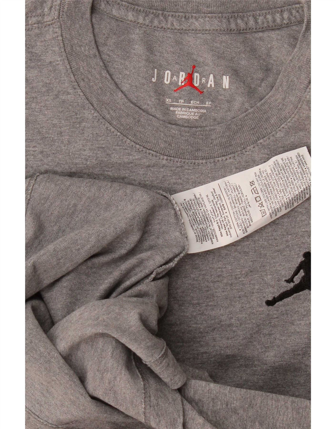 Jordan Herren T-Shirt Top XS Grau gefleckte Baumwolle