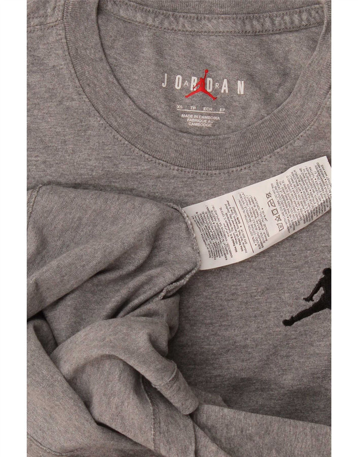 Jordan Herren T-Shirt Top XS Grau gefleckte Baumwolle