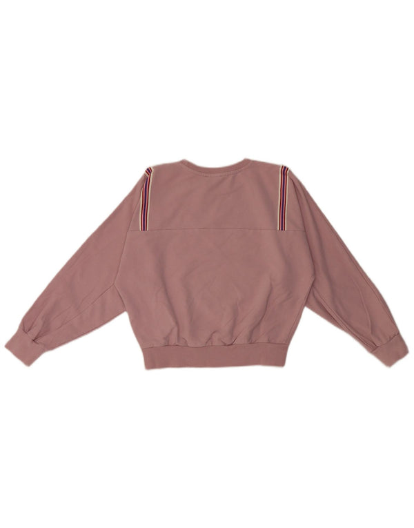 Benetton Crop-Sweatshirt für Mädchen, 10–11 Jahre, XL, rosa gestreift, Baumwolle