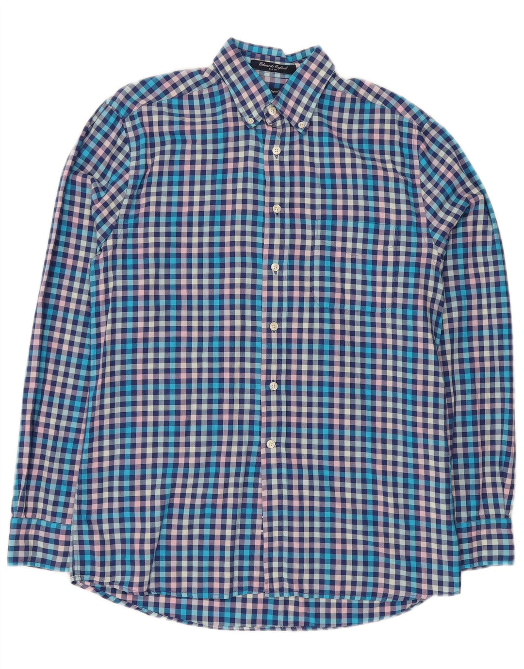 Gant Herren E-Z Fit Hemd aus mittelblauer Gingham-Baumwolle