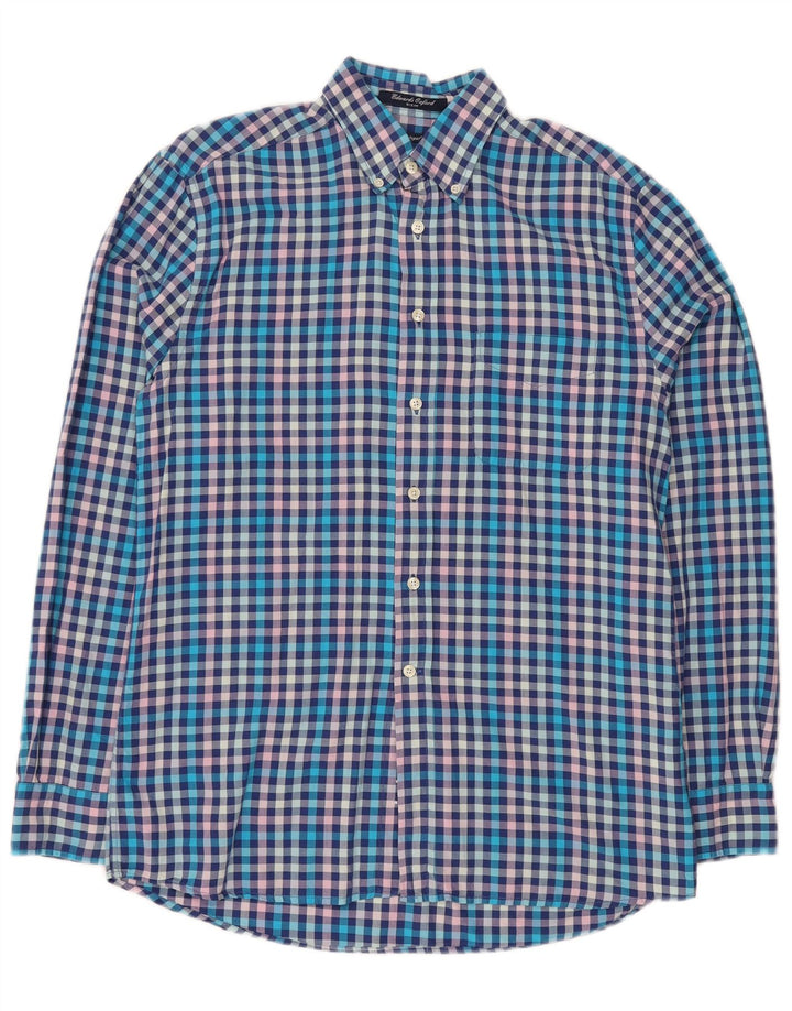 Gant Herren E-Z Fit Hemd aus mittelblauer Gingham-Baumwolle