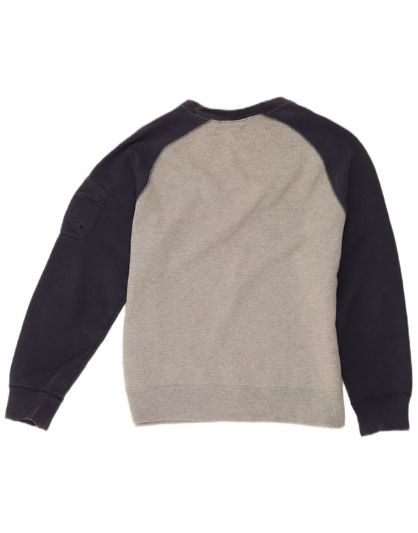 Nike Damen Grafik-Sweatshirtpullover UK 16 Large Graue Colourblock-Baumwolle