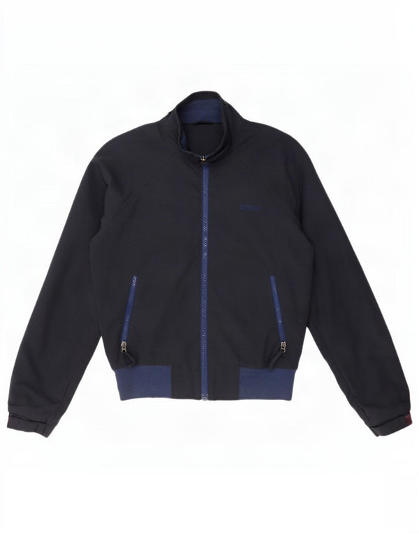 Woolrich Womens Oversized Bomber Jacket UK 10 Small Navy Blue Polyester