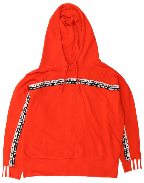 Adidas Damen Graphic Hoodie Pullover UK 14 Mittelorange Farbblock
