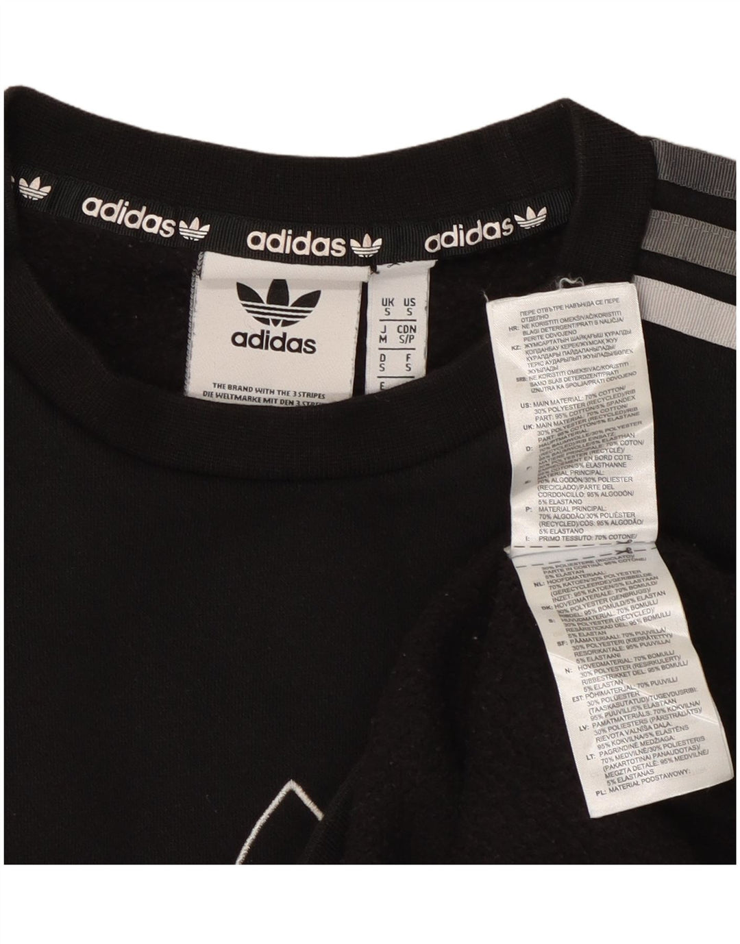 Adidas Herren Graphic Sweatshirt Pullover Small Schwarz Baumwolle