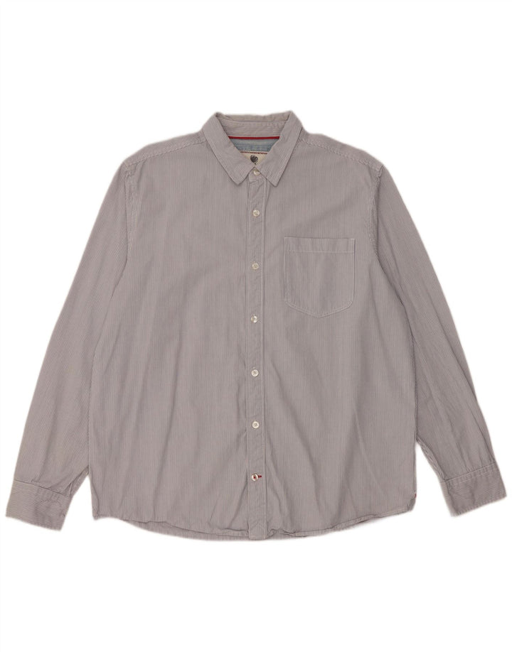 Fat Face Herrenhemd XL Blauer Nadelstreifen