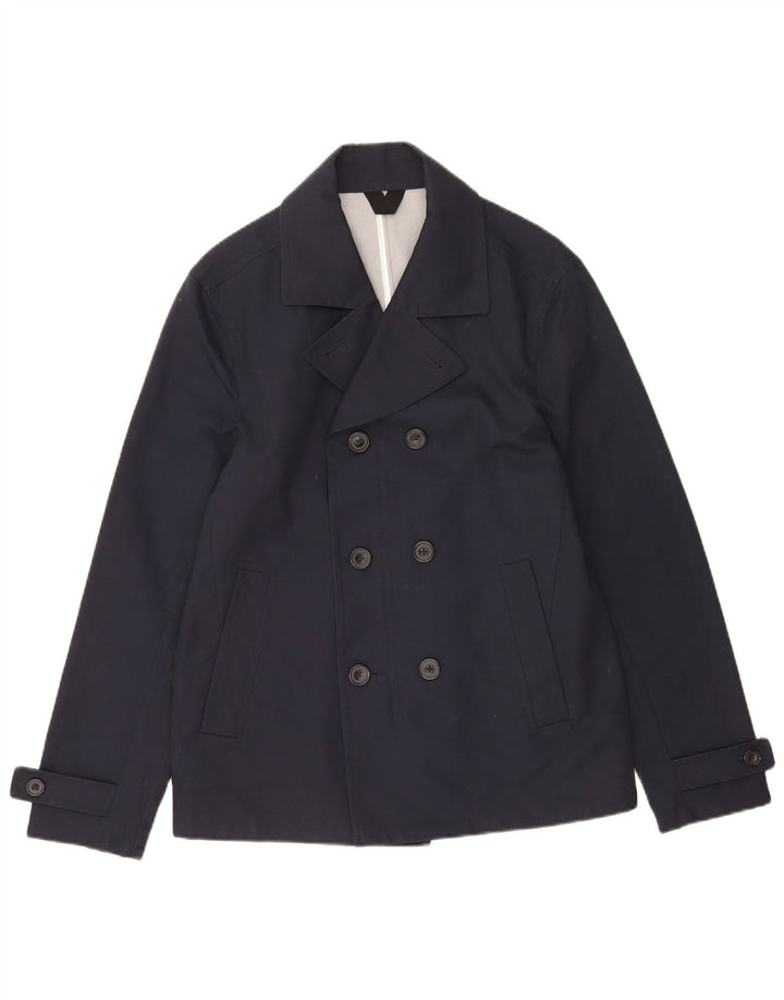 Marks & Spencer Herren Pea Coat UK 38/40 Small Marineblaue Baumwolle