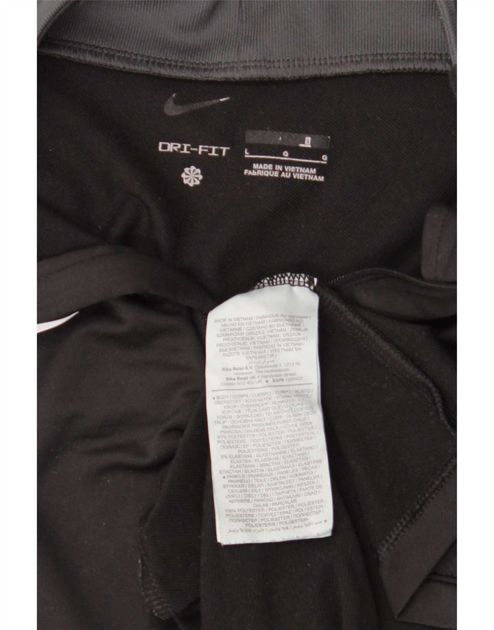 Nike Herren Dri Fit Pullover-Trainingsanzugoberteil mit Reißverschluss, Größe L, Schwarz, Polyester
