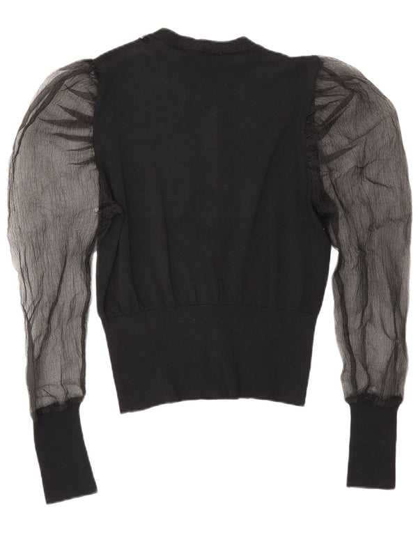 Zara Womens Cardigan Top Medium Black Viscose