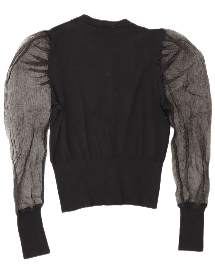 Zara Damen-Cardigan-Oberteil Mittelschwarze Viskose