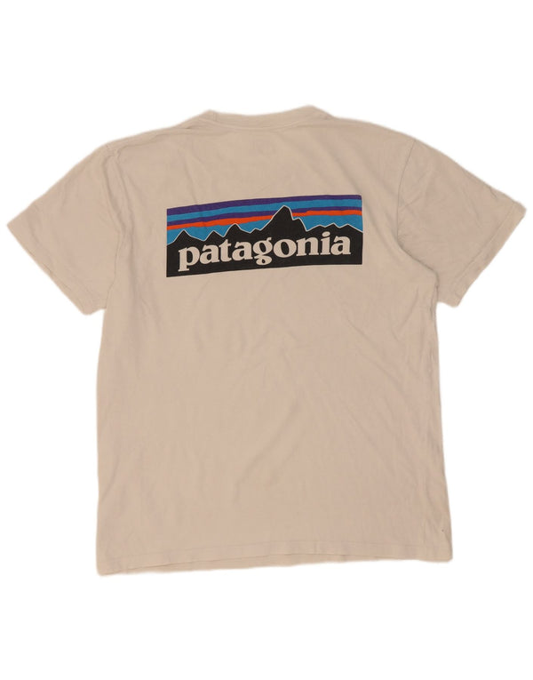 Patagonia Herren-T-Shirt mit normaler Passform und Grafik, mittelweiße Baumwolle