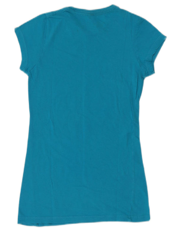 Hard Rock Cafe Damen Berlin Graphic T-Shirt Top UK 2 2XS Blaue Baumwolle