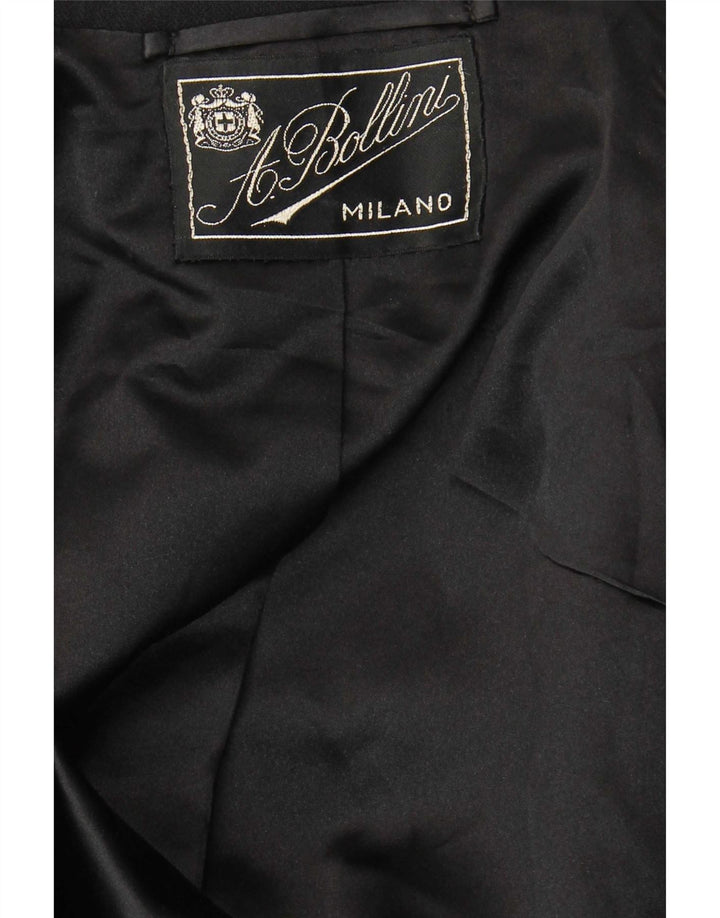 Vintage Herren zweireihiger 2-teiliger Anzug, Größe S, W28, L28, Schwarz
