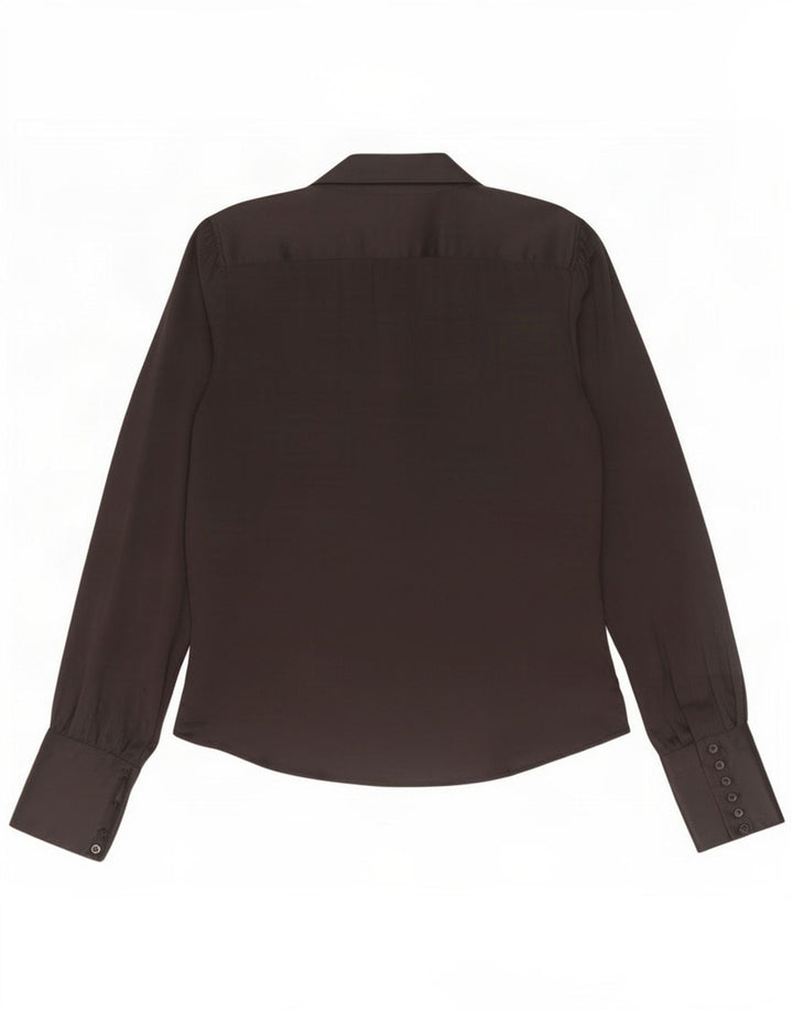 Zara Damen Hemdbluse UK 16 Große schwarze Seide