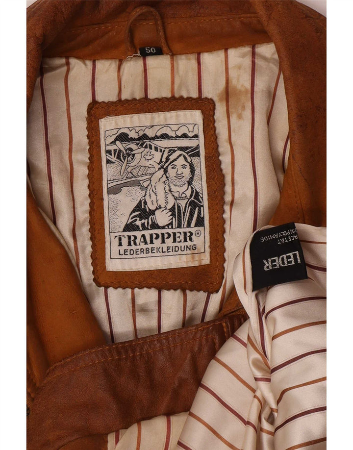 Trapper Herren Bomber-Wildlederjacke IT 50 großes braunes Leder
