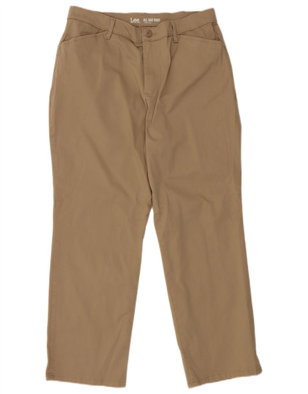 LEE Damen Gerade Freizeithose US 14 XL W34 L28 Braune Baumwolle