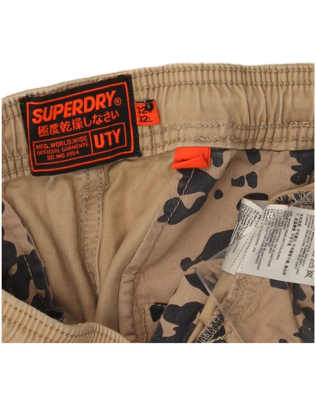SUPERDRY Gerade Cargohose für Herren, W32, L29, Beige, Baumwolle