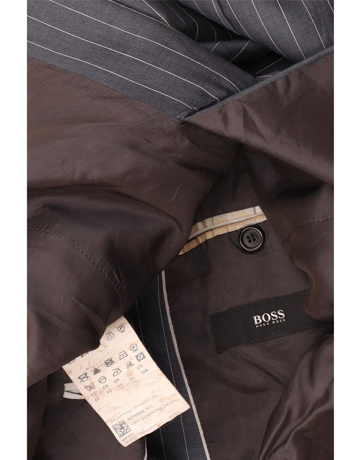 Hugo Boss Herren-Blazer mit 2 Knöpfen, EU 48, mittelgrau, Nadelstreifen