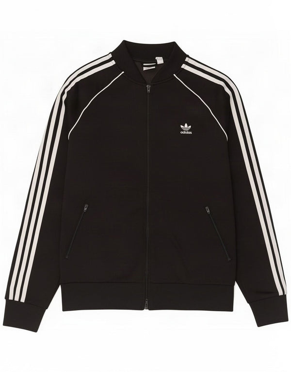 Adidas Damen Trainingsanzug Top Jacke UK 18 XL Schwarz Baumwolle Sport