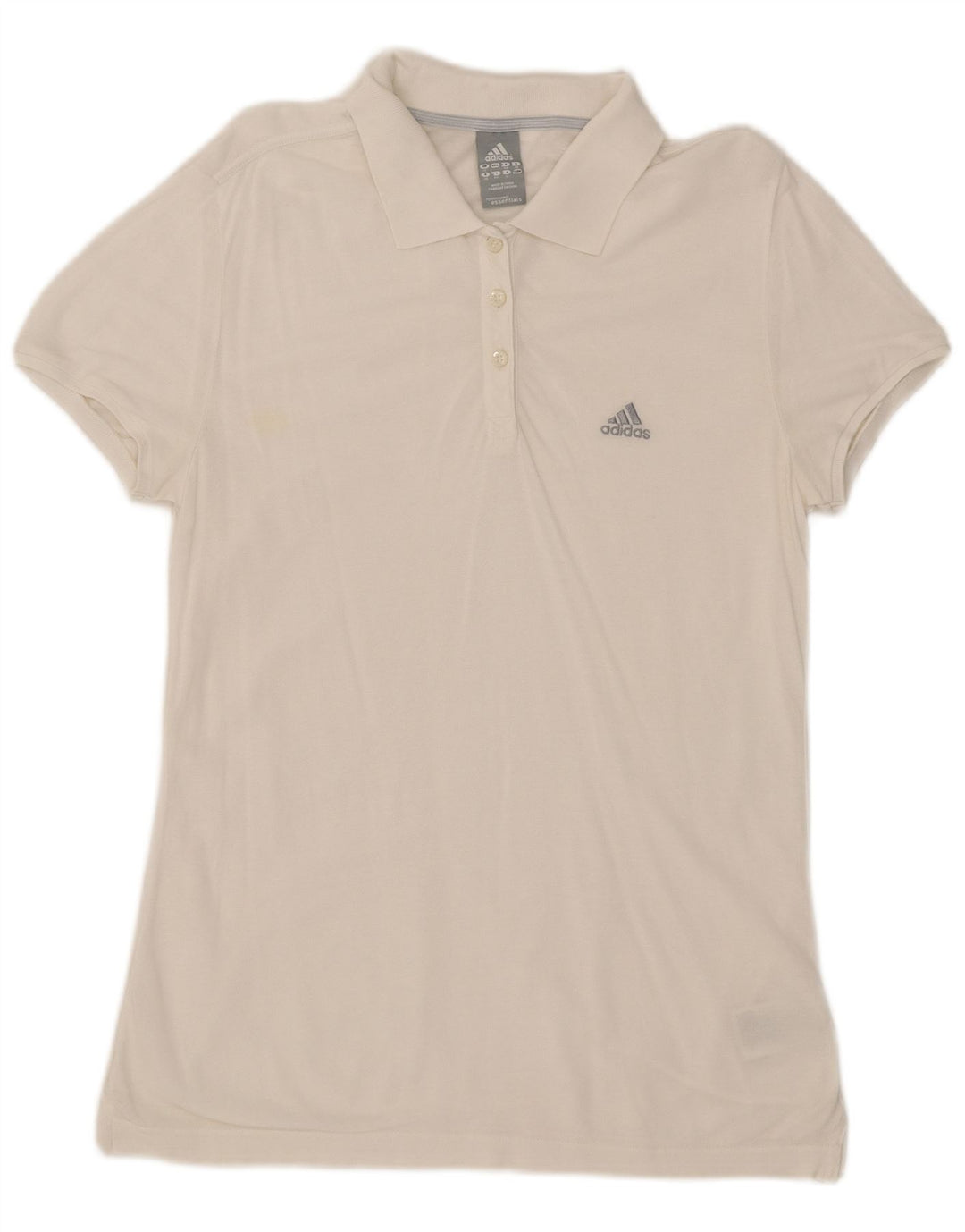 Adidas Damen Poloshirt UK 12 Mittelweiße Baumwolle