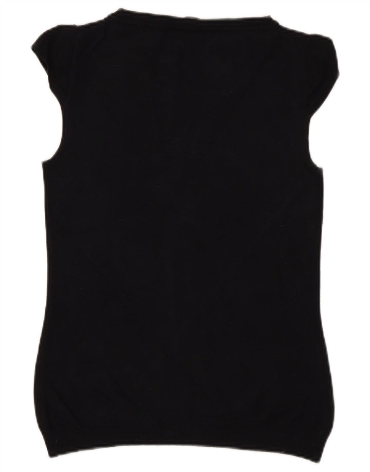 MARELLA Damen Pullover mit kurzen Ärmeln und U-Boot-Ausschnitt, Gr. 8, Schwarz