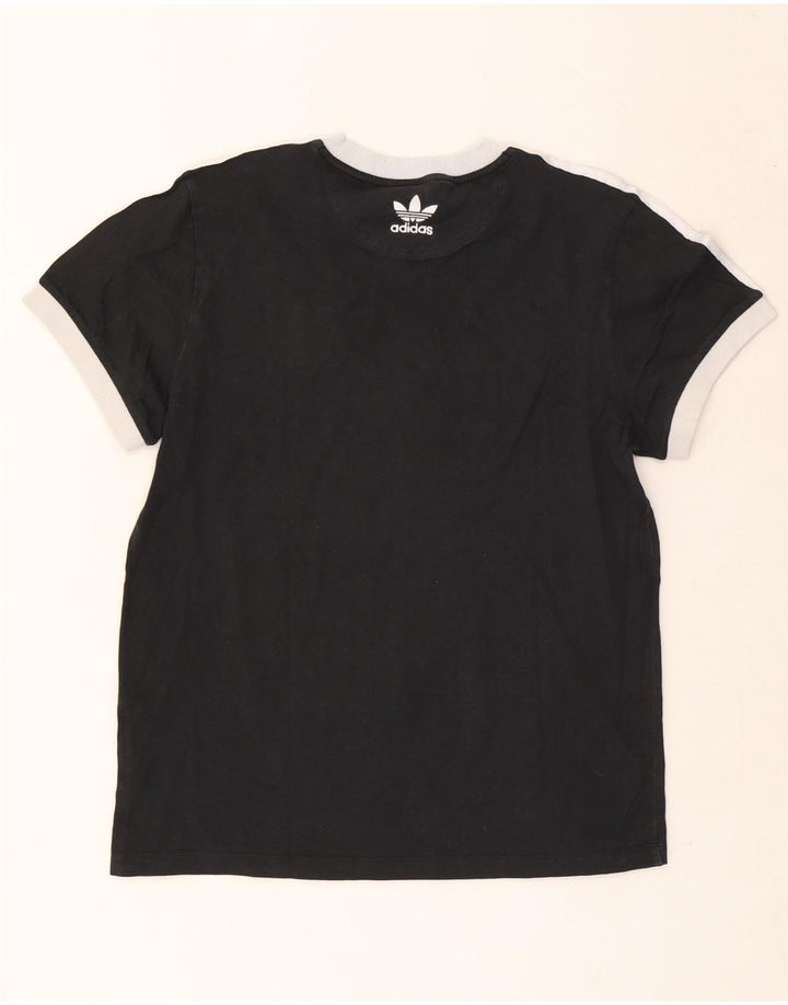 Adidas Damen T-Shirt Top UK 10 Small Schwarz