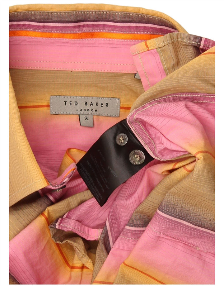Ted Baker Herrenhemd, Größe 3, mittelgroß, mehrfarbig, gestreift, Baumwolle
