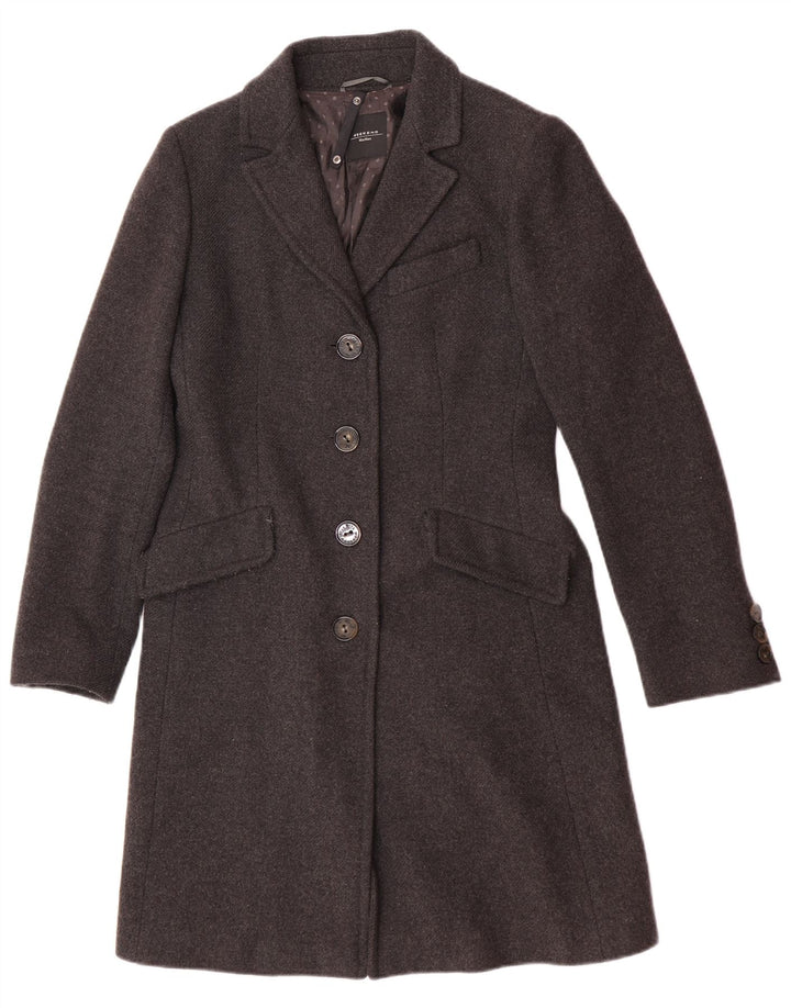 Max Mara Damen Mantel UK 8 Small Graue Wolle