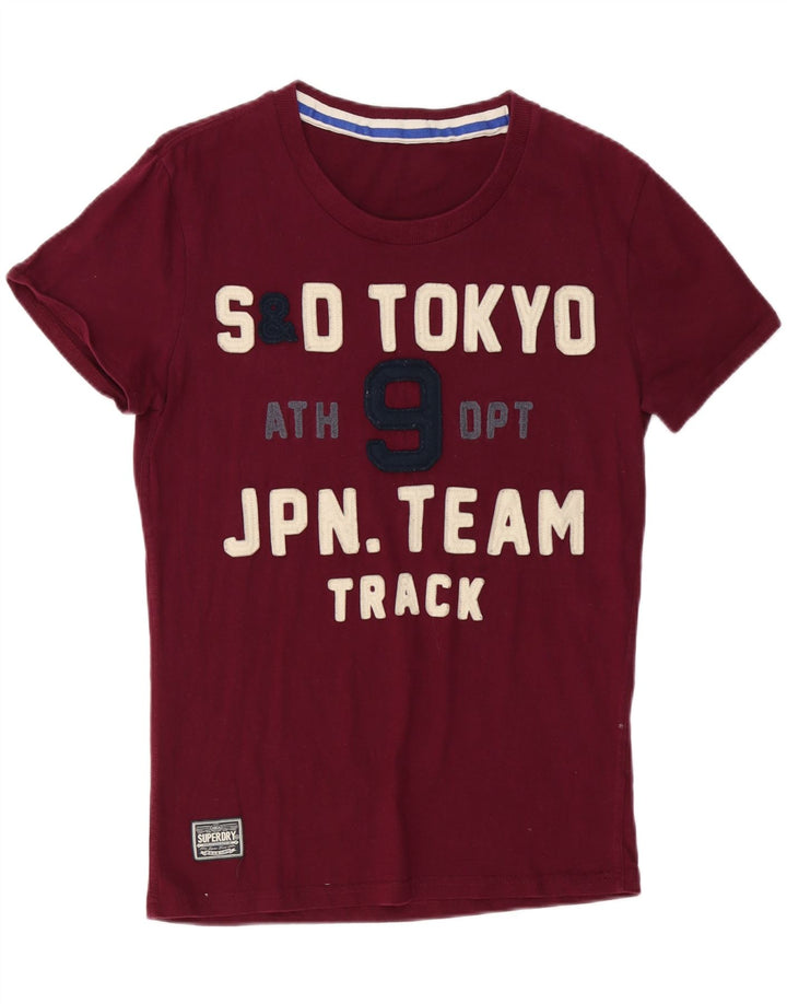 Superdry Herren Grafik-T-Shirt-Oberteil aus mittlerer kastanienbrauner Baumwolle
