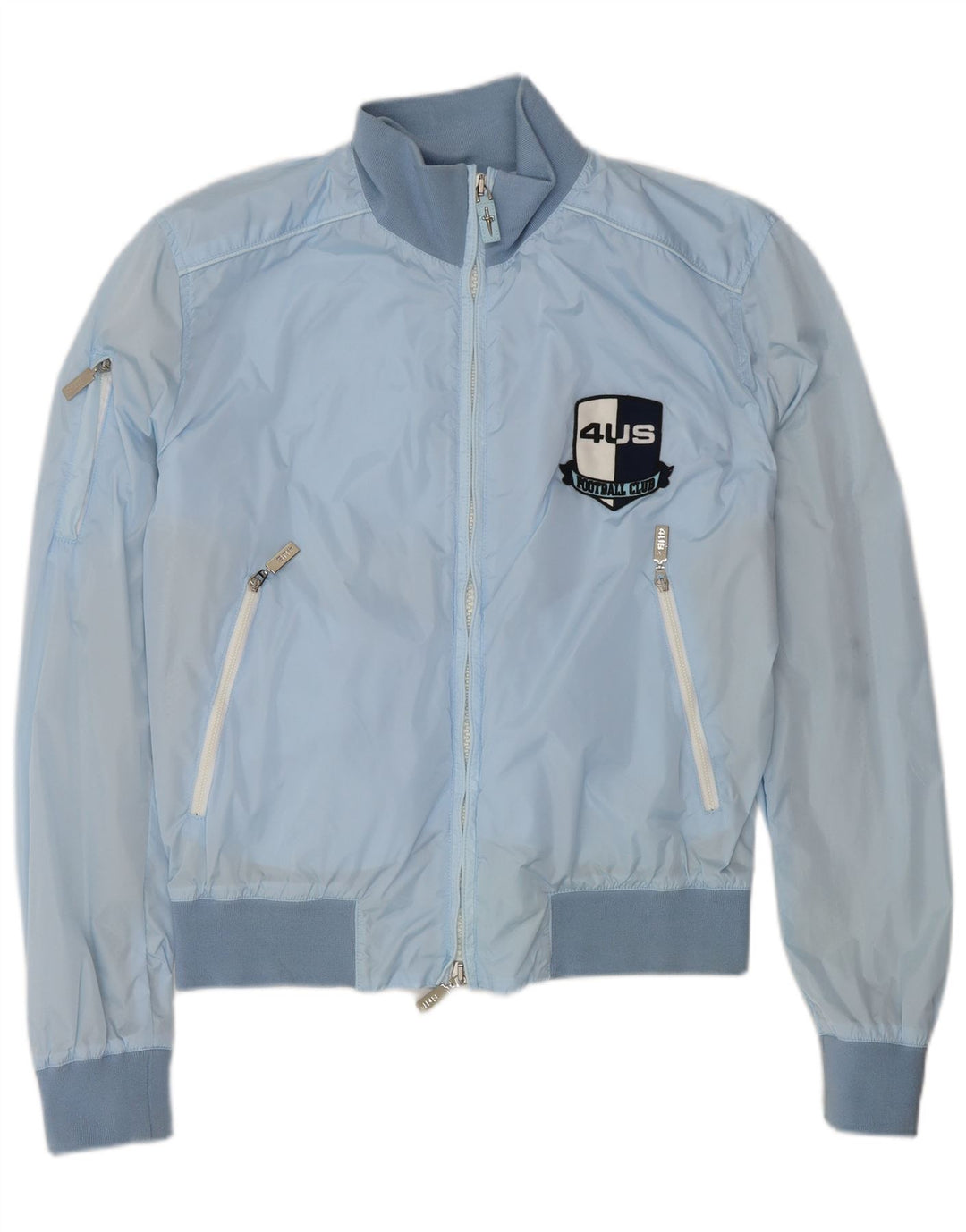 Cesare Paciotti 4US Herren Bomberjacke IT 48 Mittelblaues Polyamid