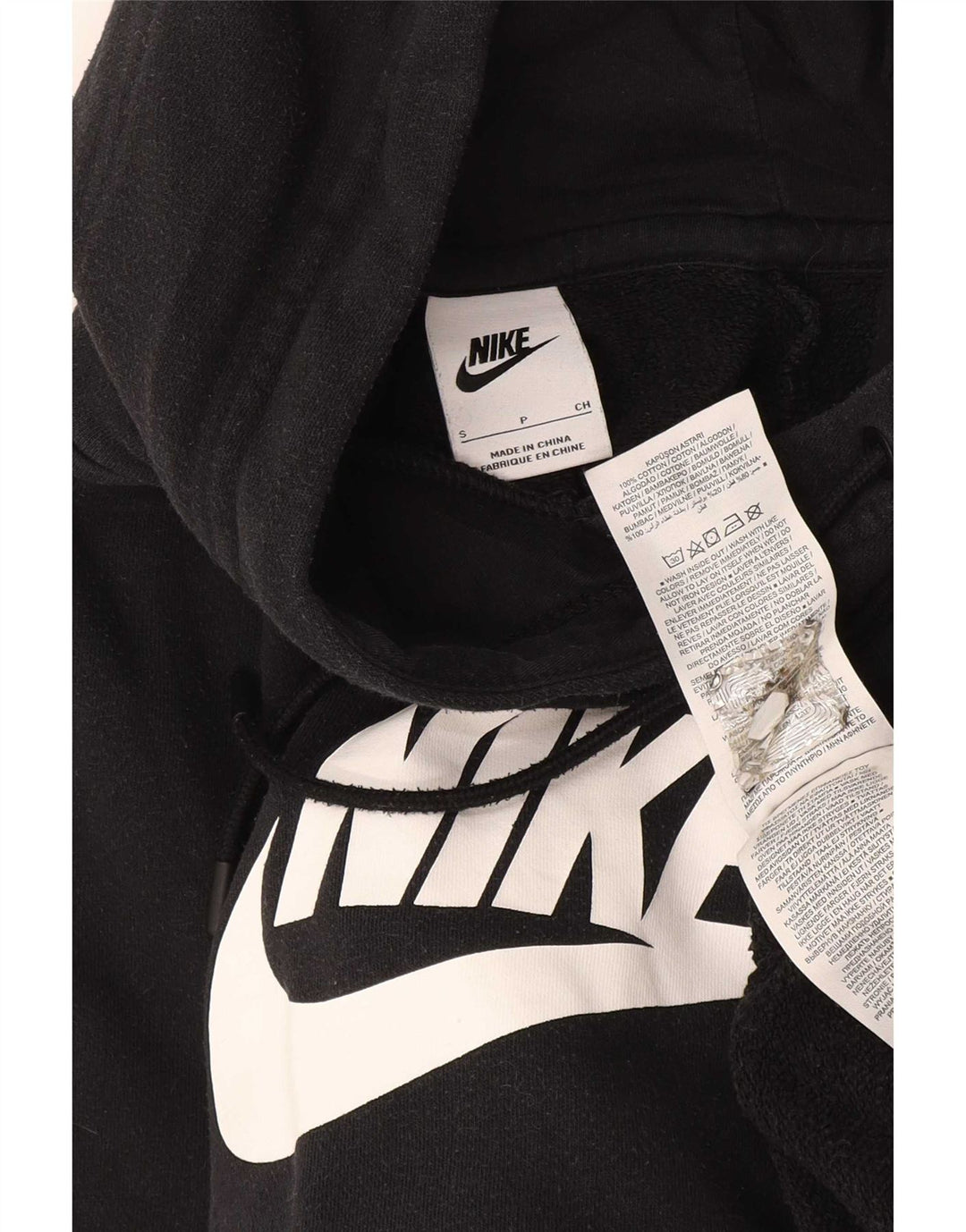 Nike Herren-Kapuzenpullover mit Grafik, Größe S, Schwarz, Baumwolle