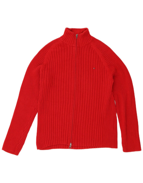 Tommy Hilfiger Damen-Cardigan-Pullover UK 20 2XL Rote Baumwolle