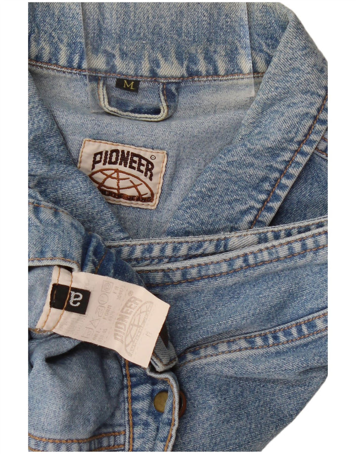 PIONEER Damen Crop Denim Gilet UK 14 Mittelblaue Baumwolle