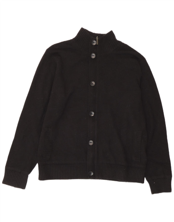 Marks & Spencer Herren-Strickjacke, groß, schwarze Lammwolle