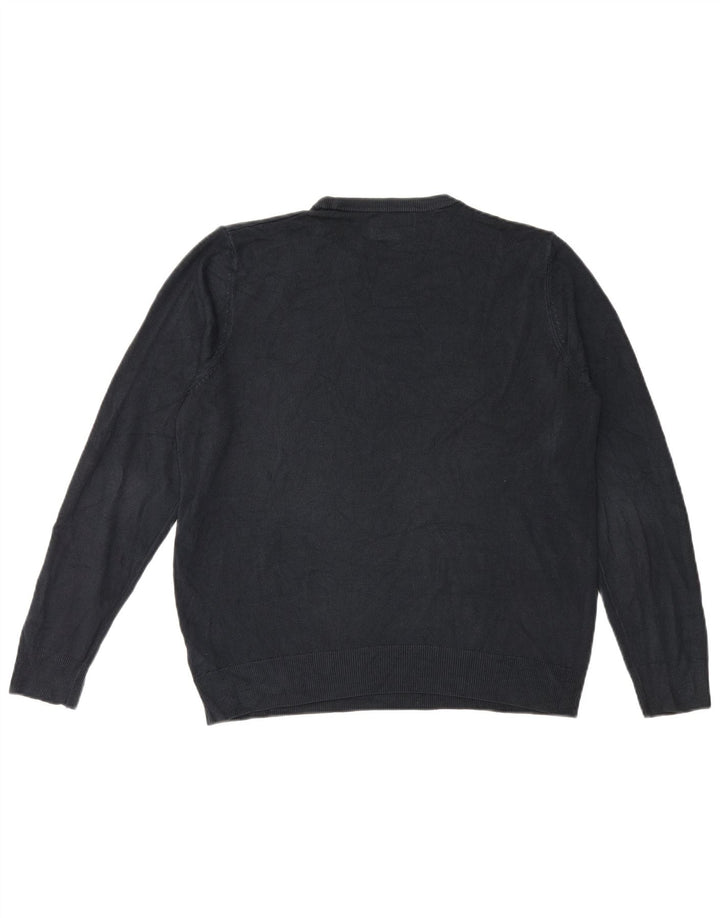 Marks & Spencer Herren-Pullover mit Rundhalsausschnitt, groß, Marineblau, Acryl