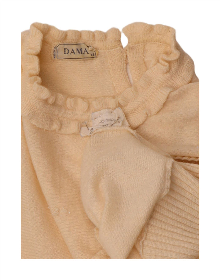 Dama Damen-Pullover mit U-Boot-Ausschnitt, IT 46, Größe L, Off-White-Angora