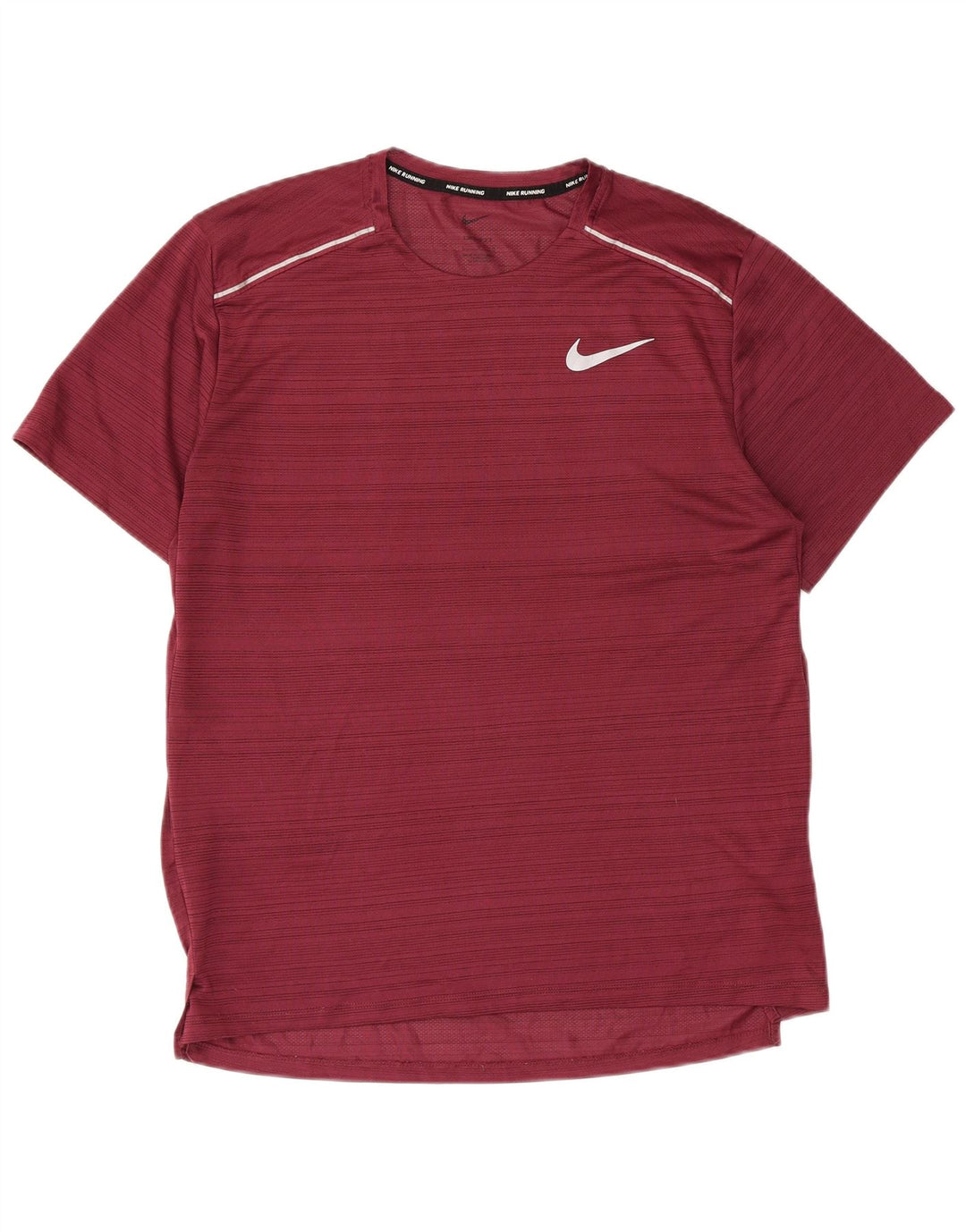 Nike Herren Dri Fit T-Shirt-Oberteil, großes, kastanienbraunes Nadelstreifen-Polyester