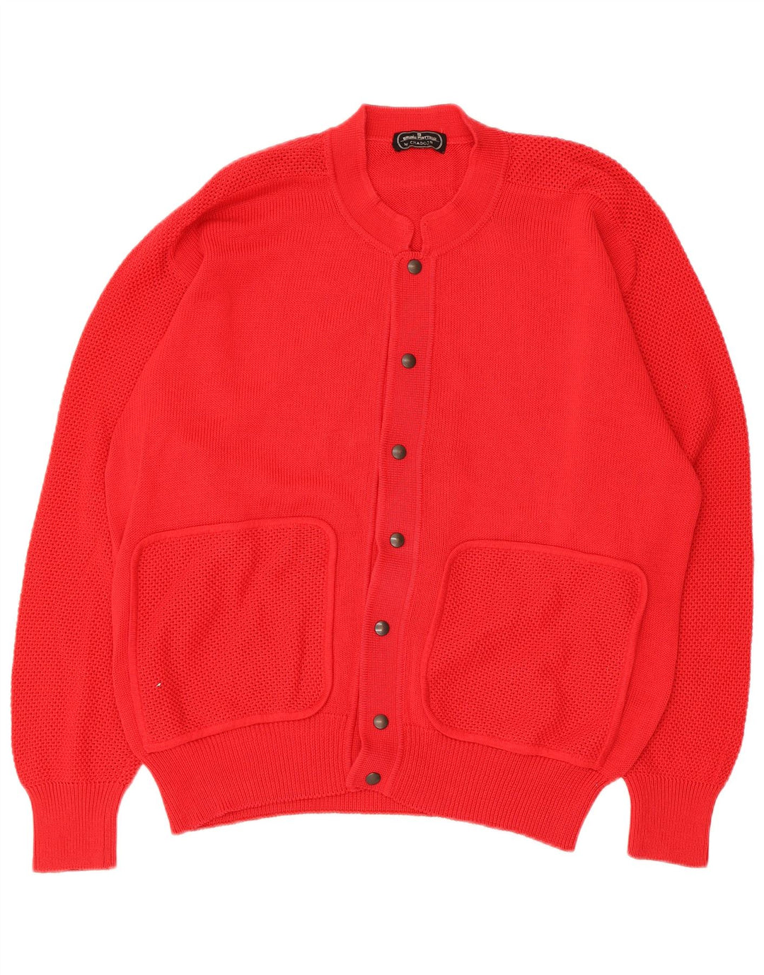 Vintage Herren Cardigan Pullover Große rote Baumwolle