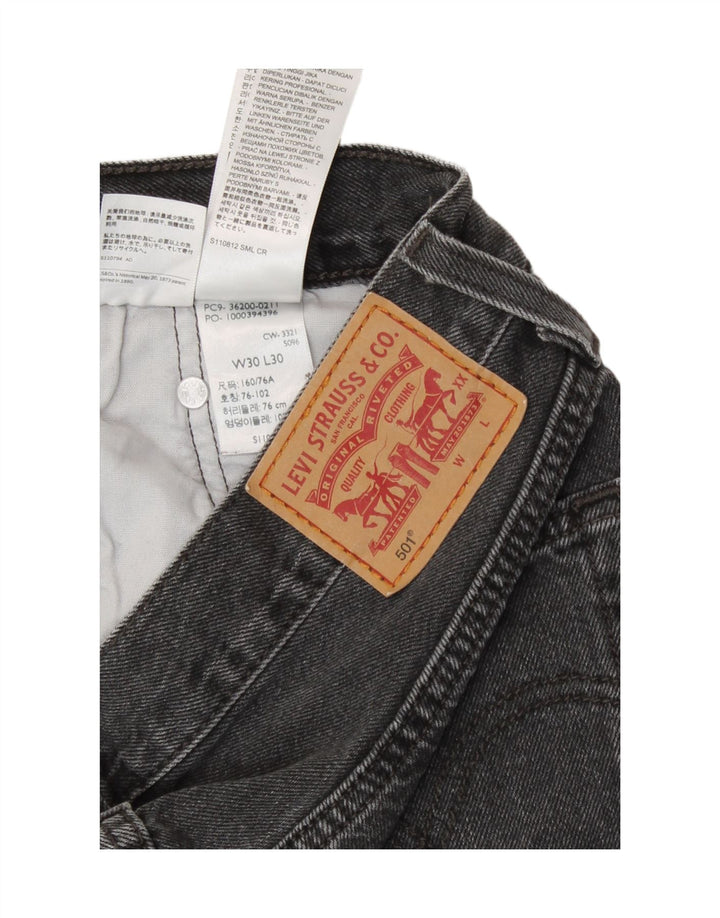 Levi's Damen 501 Straight Jeans W30 L30 Graue Baumwolle