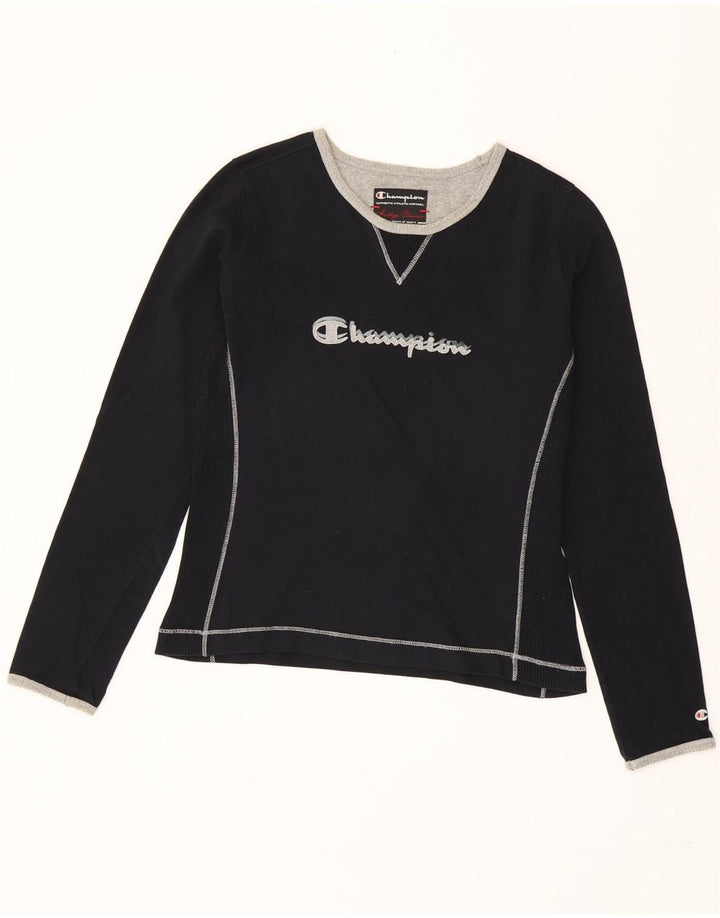 Champion Damen Heritage Classics Graphic Top Langarm UK 10 Small Schwarz